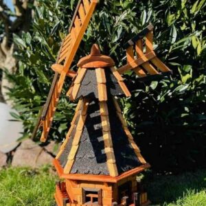 DARLUX Šestihranný zahradní větrný mlýn vel. 2, černý, výška 950 mm