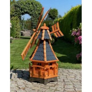 DARLUX Šestihranný zahradní větrný mlýn vel. 3, modrý, výška 1200 mm