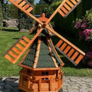 DARLUX Šestihranný zahradní větrný mlýn vel. 3, zelený, výška 1200 mm