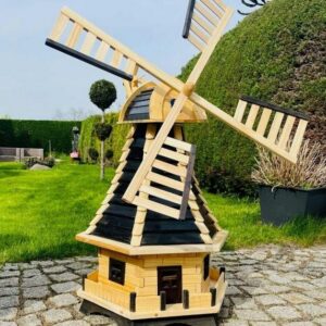 DARLUX Šestihranný zahradní větrný mlýn, černý, výška 1150 mm