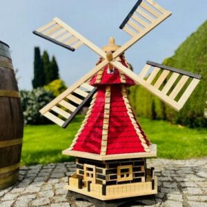 DARLUX Šestihranný zahradní větrný mlýn, červený, výška 1150 mm