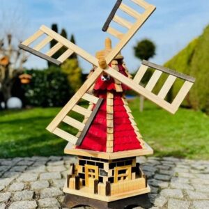 DARLUX Šestihranný zahradní větrný mlýn, červený, výška 910 mm